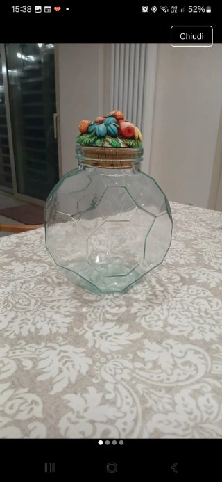 Vaso per alimenti con decoro frutta
