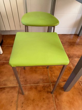 Mesa y 4 Sillas Cocina Cristal Verde