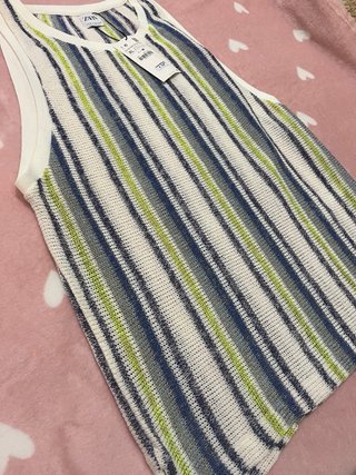 Camiseta sin mangas de punto Zara rayas hombre XL