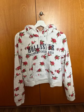 Sudadera Hollister Flores Rojas Talla M