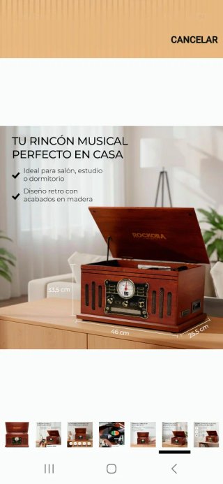 Tocadiscos ROCKOIIA Vintage Marrón