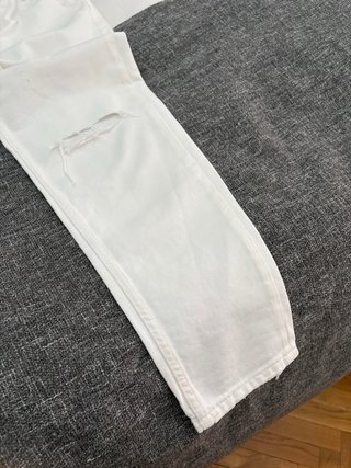 Pantalón Zara Blanco Roto Talla 34