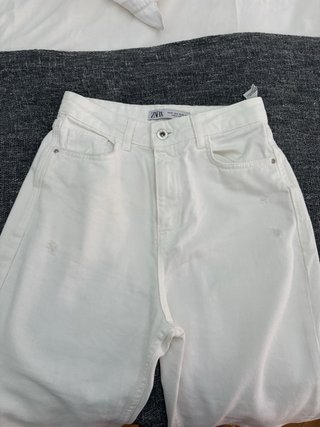 Pantalón Zara Blanco Roto Talla 34