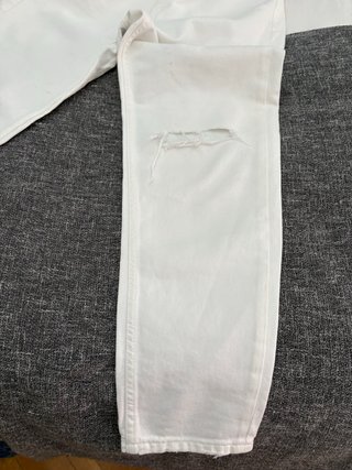 Pantalón Zara Blanco Roto Talla 34