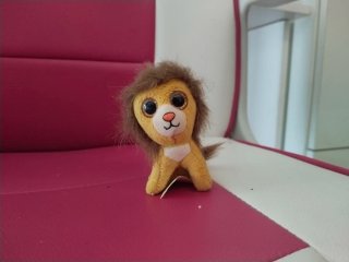 2 peluches: león y ratita rosa