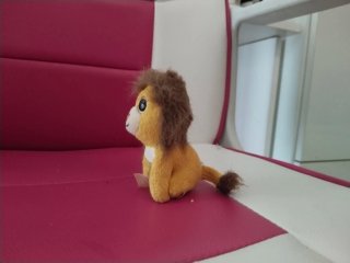 2 peluches: león y ratita rosa