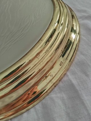 Plafón de cristal y metal dorado
