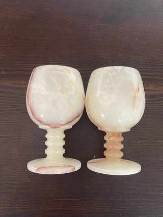 Pareja Copas Vintage Ónix Tallado