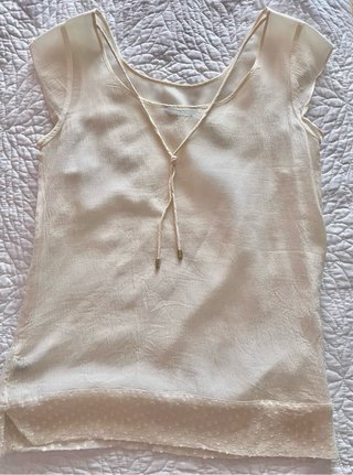 Blusa top mujer Massimo Dutti beige