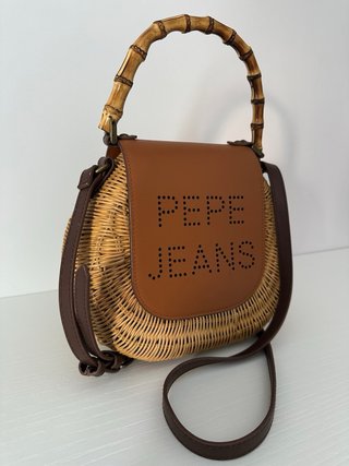 Bolso Pepe Jeans Mimbre y Piel