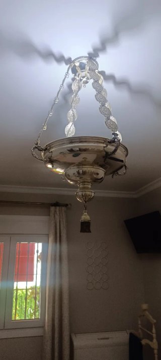 Lampada da soffitto a sospensione argentata