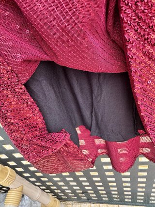 Falda larga lentejuelas roja