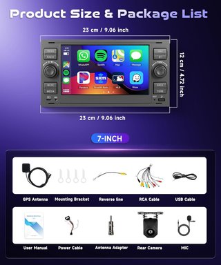 Radio Coche 4G 64G Carplay Android Auto Ford