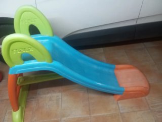 Tobogán infantil Feber azul y naranja