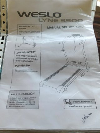 Cinta de correr Weslo Lyne 3500