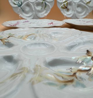 6 Piatti per ostriche Le Chambrelain Limoges