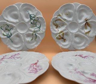 6 Piatti per ostriche Le Chambrelain Limoges
