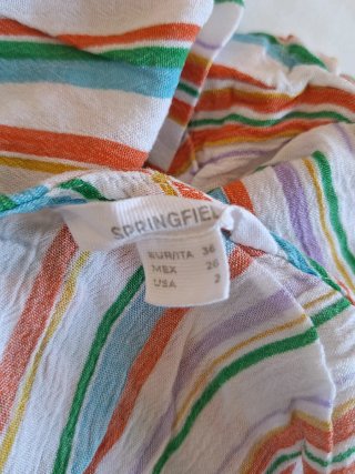 Blusa Springfield Rayas Multicolor Encaje