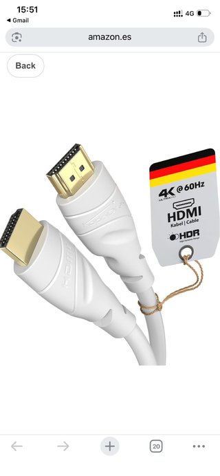 Cable HDMI 15m Blanco