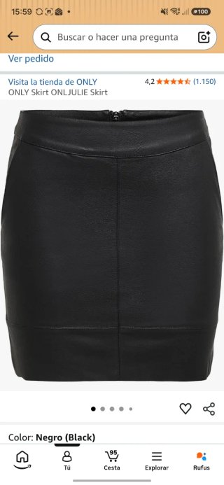 Falda ONLY XL ONLJULIE Negra.Con etiquetas.