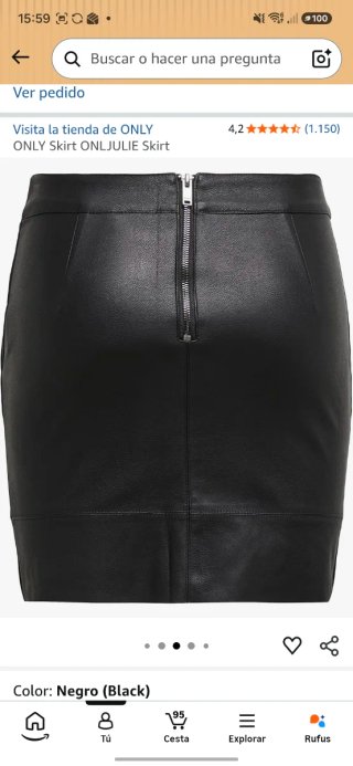 Falda ONLY XL ONLJULIE Negra.Con etiquetas.