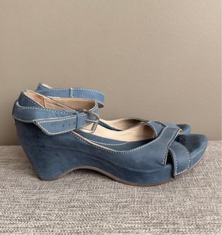 Sandalias cuña azul piel Khirió Vera Pelle T. 39