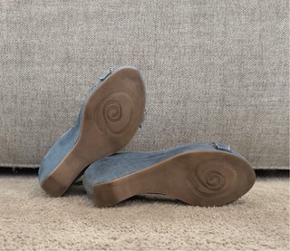 Sandalias cuña azul piel Khirió Vera Pelle T. 39