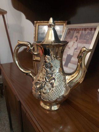 Set Caffè Oro Decorato Rose