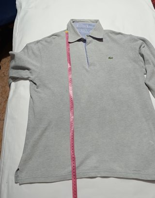 Polo Lacoste Manga Larga Gris – Talla / Size L