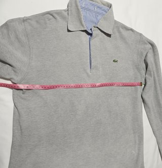 Polo Lacoste Manga Larga Gris – Talla / Size L