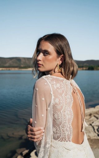 Vestido de Novia Tocador Vintage  Modelo Arena
