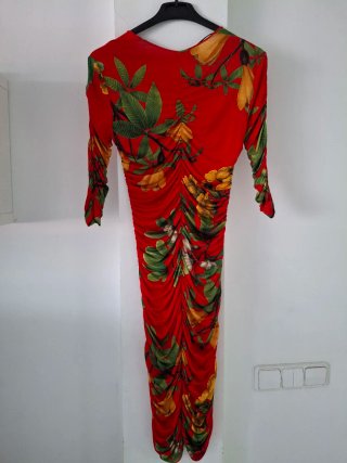 Vestido estampado floral rojo
