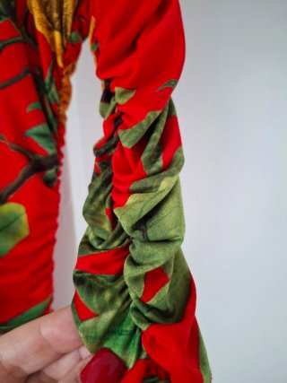 Vestido estampado floral rojo