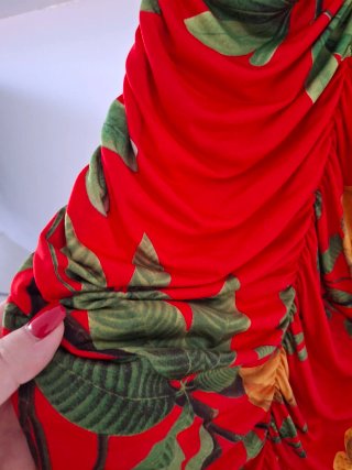 Vestido estampado floral rojo