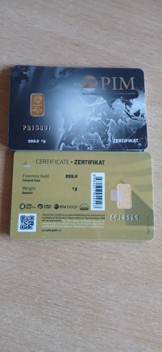 Carta d'Oro PIM 1g.999.9