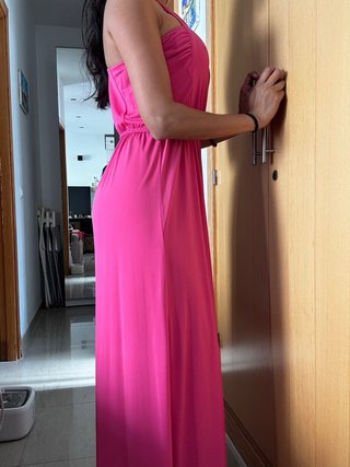 Vestido largo fucsia