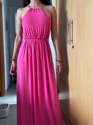 Vestido largo fucsia