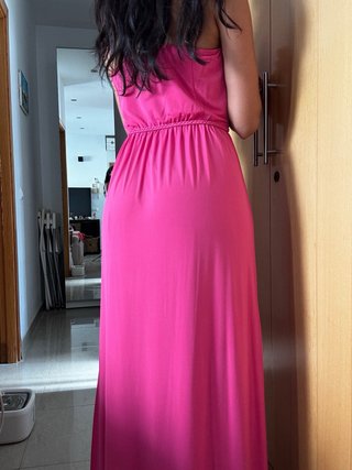Vestido largo fucsia