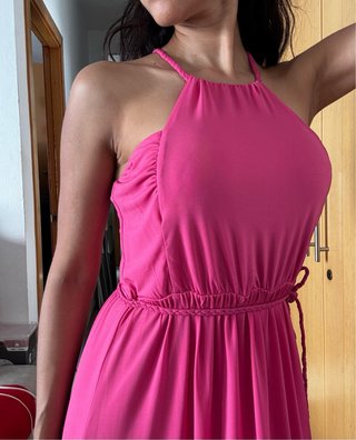 Vestido largo fucsia