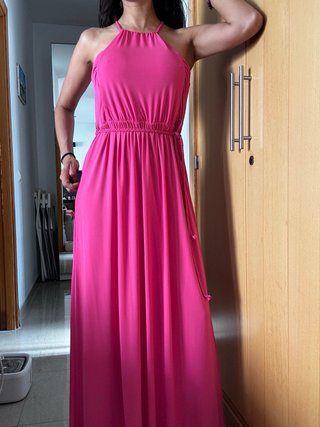 Vestido largo fucsia