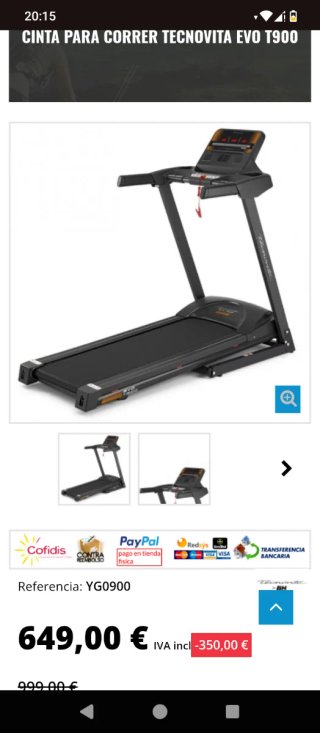 Cinta de correr y caminar tecnovita evo T 300