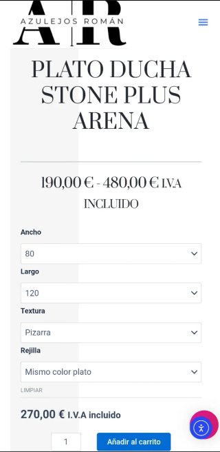Plato de ducha Stone Plus Arena 80x120cm