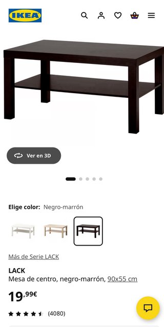 Mesa de centro Ikea negra
