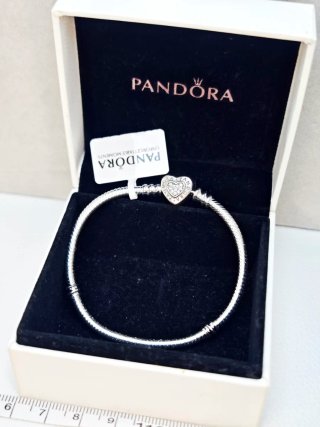 Pulsera Pandora Plata 17cm simétrica con caja
