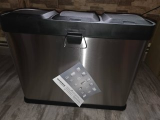Papelera reciclaje triple. 3x15L