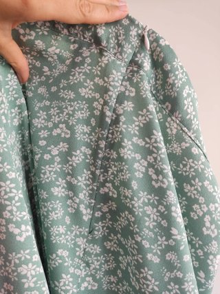 Falda verano flores verde y blanco