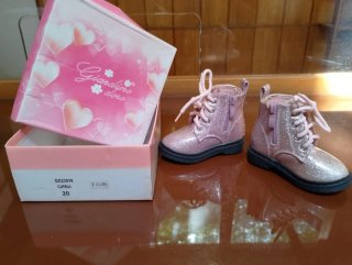 Stivaletti bambina glitter rosa Giardini oro