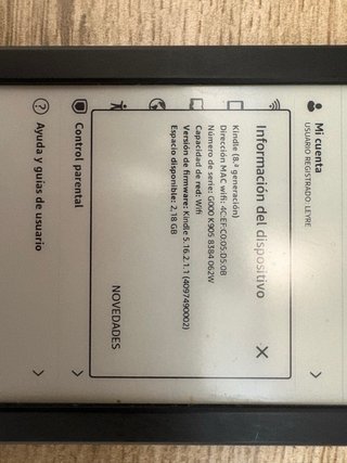 Kindle 8ª Gen (2016) Nero