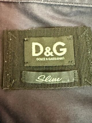 D&G Dolce Gabbana Camicia Uomo 50 L Slim Fit Blu