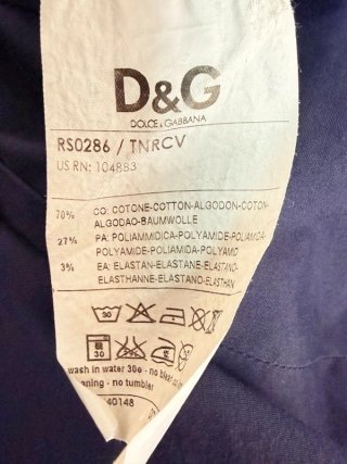 D&G Dolce Gabbana Camicia Uomo 50 L Slim Fit Blu